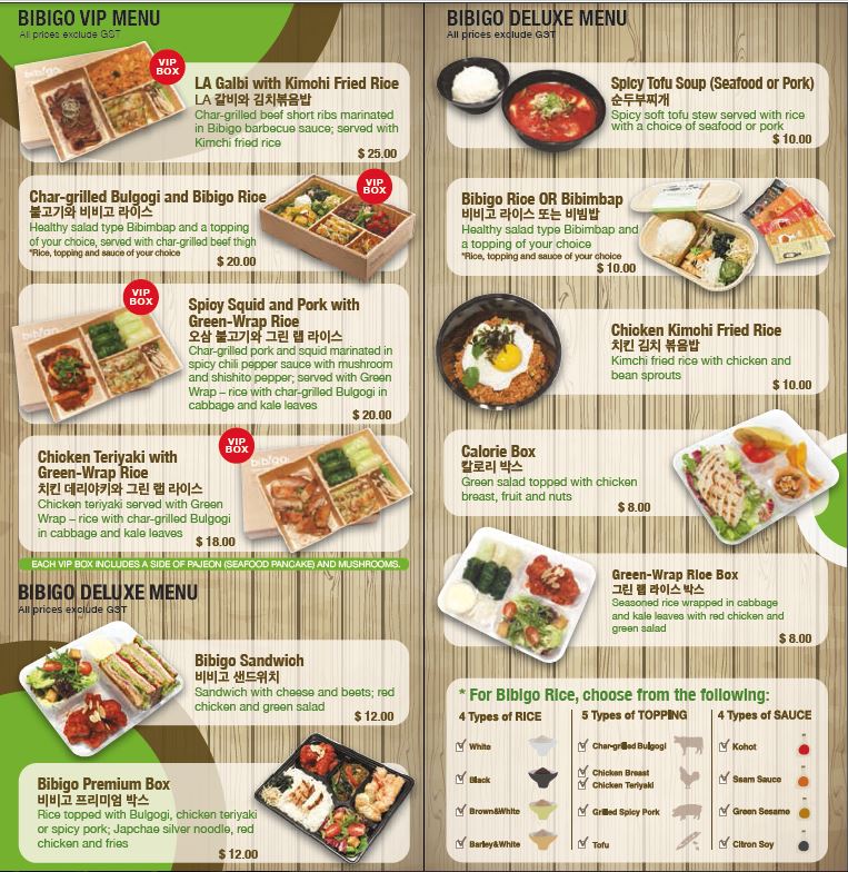 Bibigo delivery menu