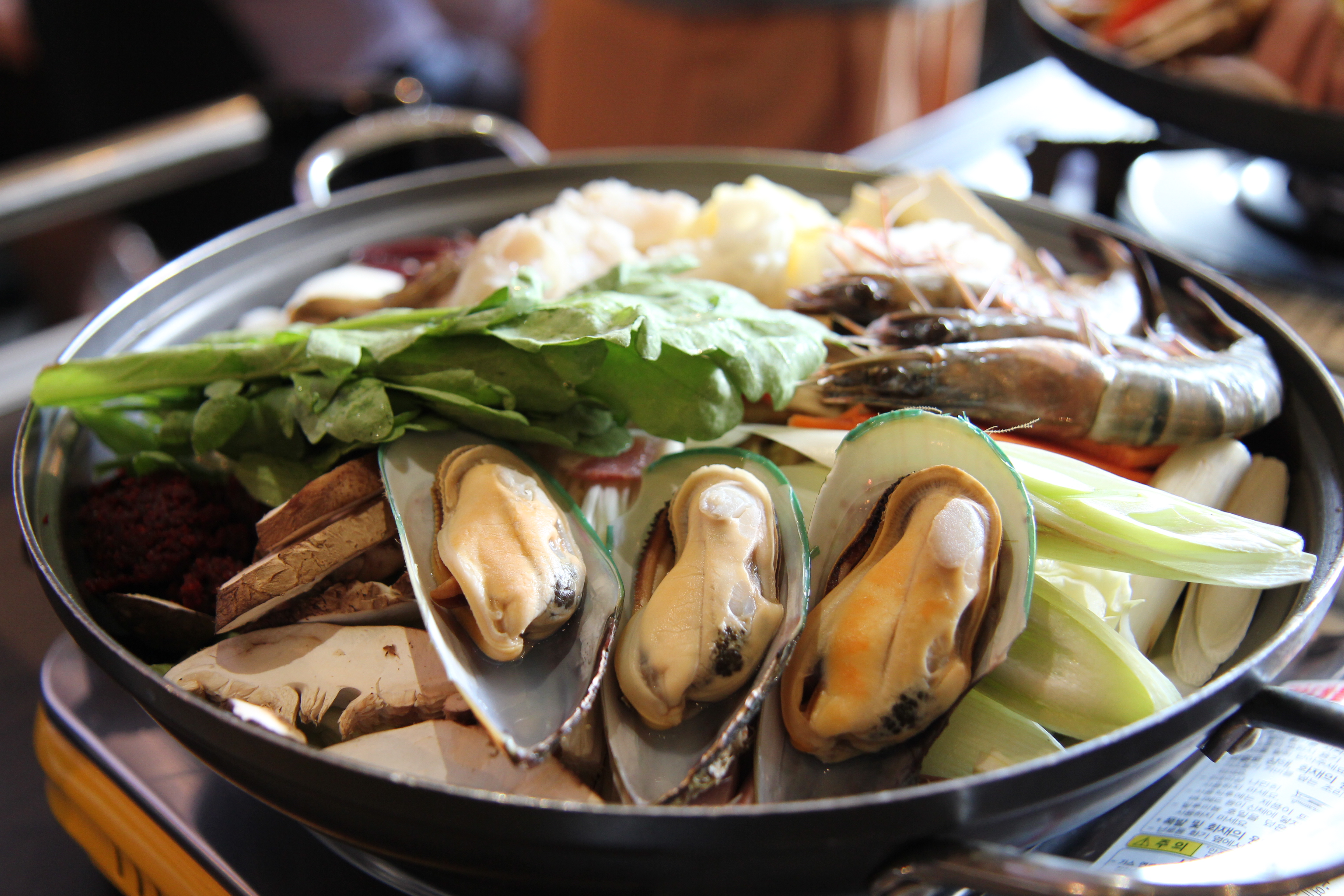 Wonjo Budae Jjigae with Seafood Topping (Beef Broth)